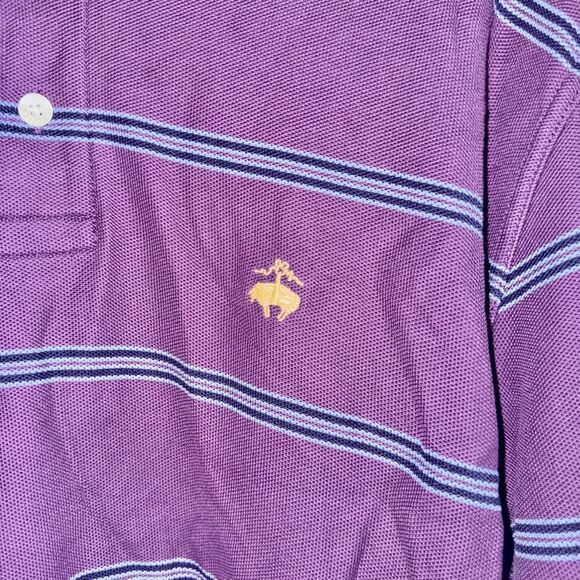 Brooks Brothers Men's Golden Fleece Performance Long Sleeve Polo Shirt Purple M - Picture 8 of 9